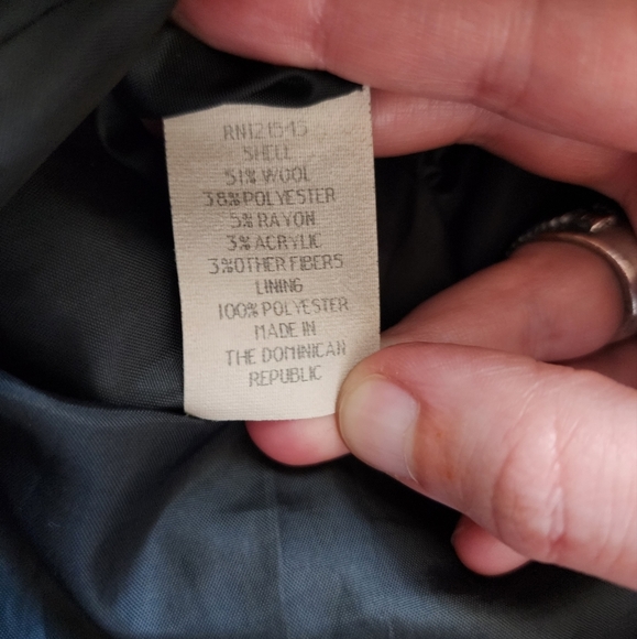 London Fog Black Wool Blend Peacoat, 1X - Picture 5 of 8